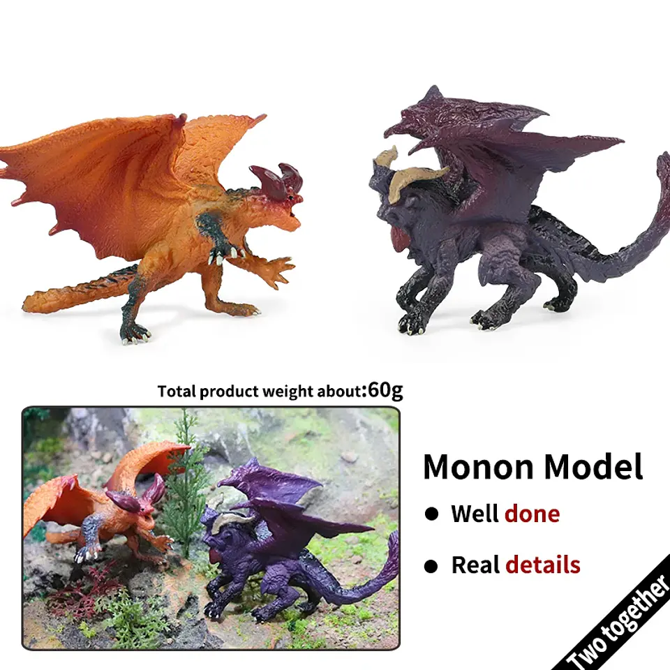 Oenux – Figurines de dragon et de phénix mythiques : modèles de créatures fantastiques en PVC pour enfants 50