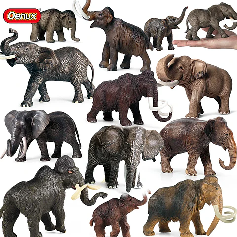 Oenux Elephant Figure Realistic PVC Wildlife Model