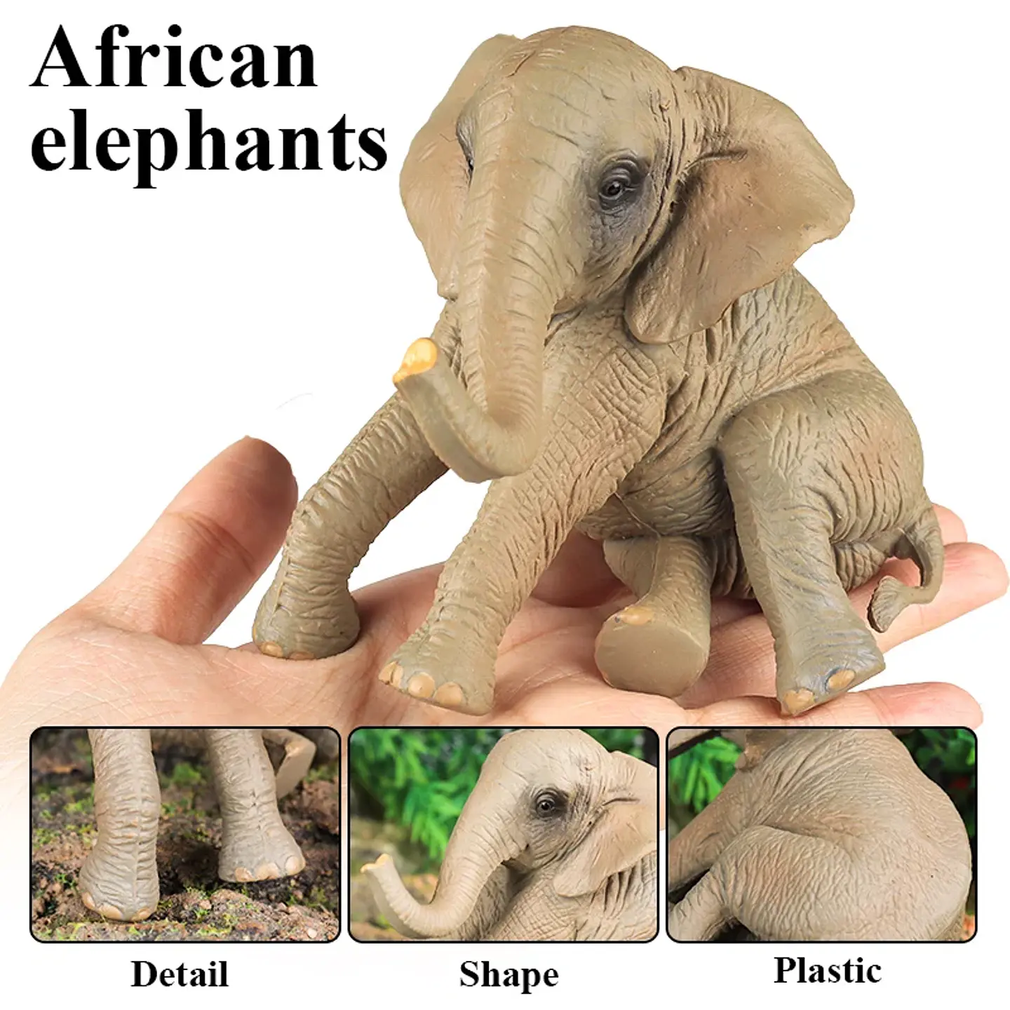 Oenux Elephant Figure Realistic PVC Wildlife Model 42