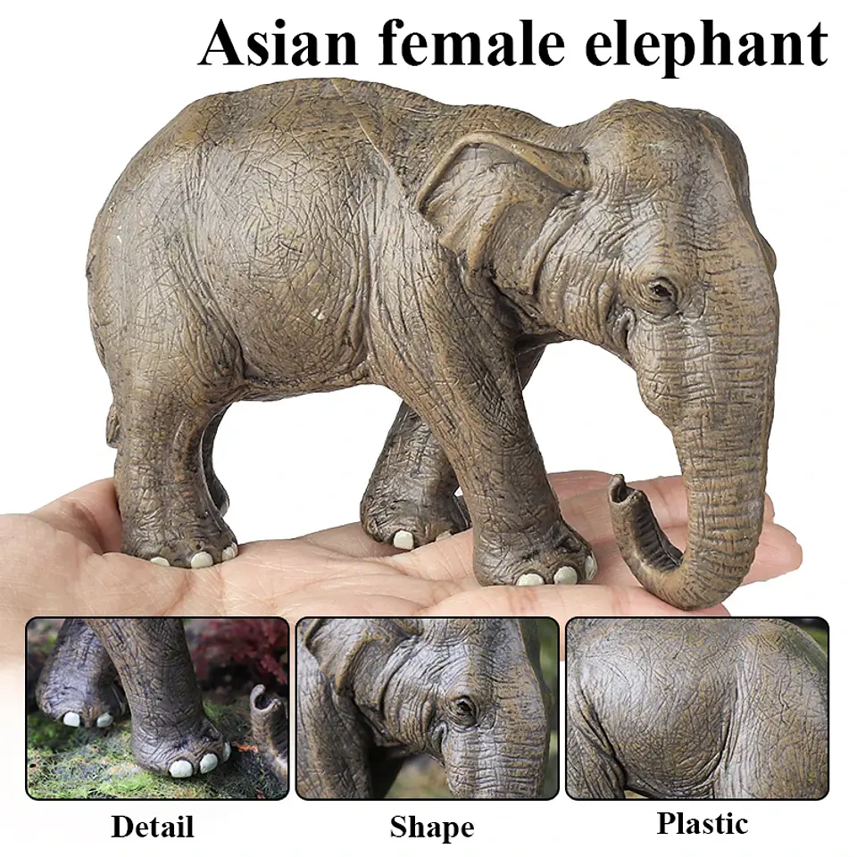 Oenux Elephant Figure Realistic PVC Wildlife Model 47