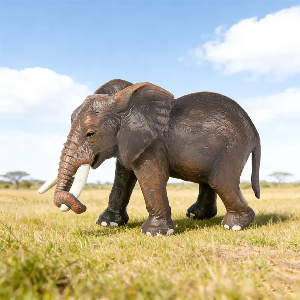 Oenux Elephant Figure Realistic PVC Wildlife Model 3