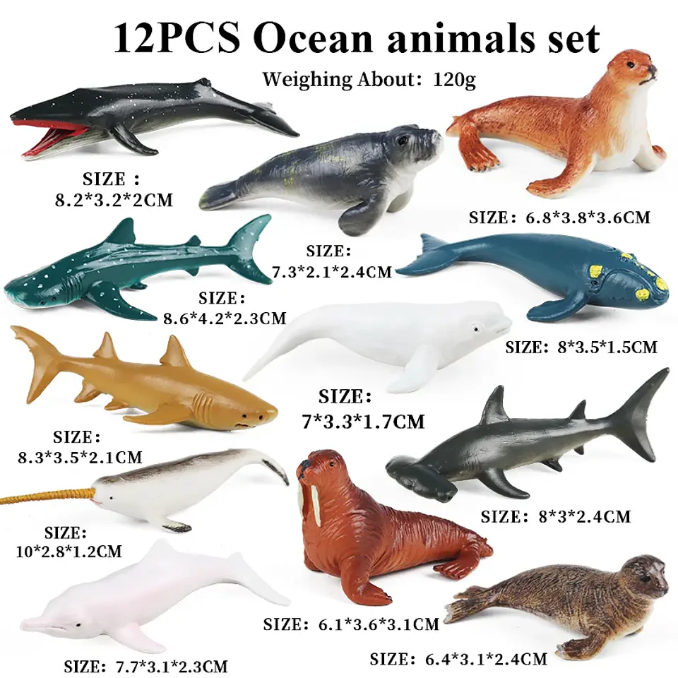 Oenux Mini Animal Figures PVC Zoo Model Set 8