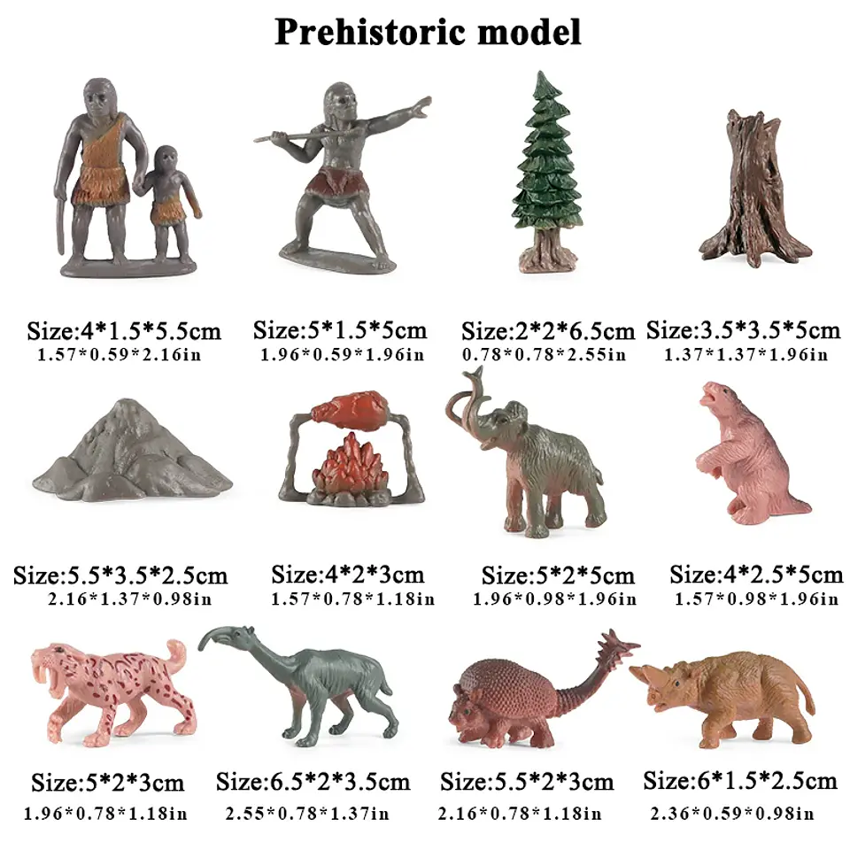 Oenux Mini Animal Figures PVC Zoo Model Set 10