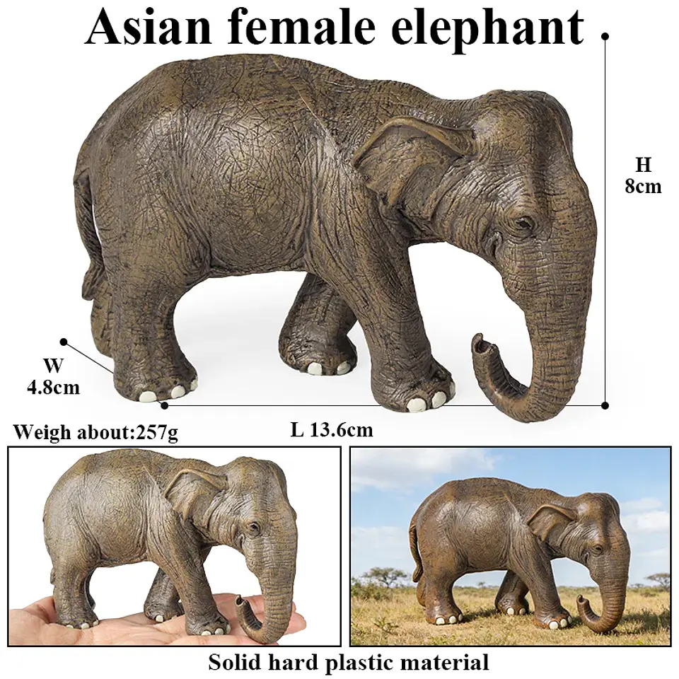 Oenux Elephant Figure Realistic PVC Wildlife Model 10