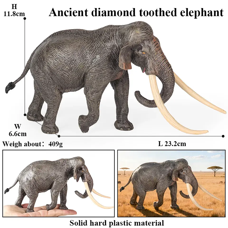 Oenux Elephant Figure Realistic PVC Wildlife Model 13