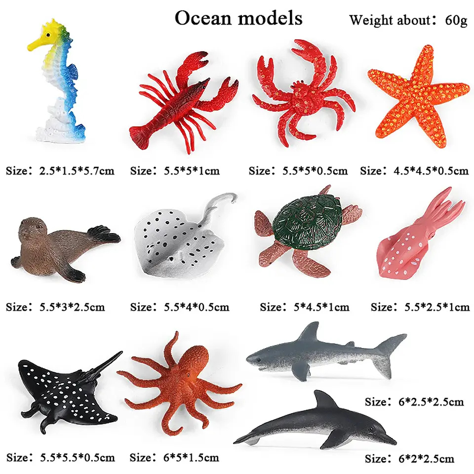 Oenux Mini Animal Figures PVC Zoo Model Set 14