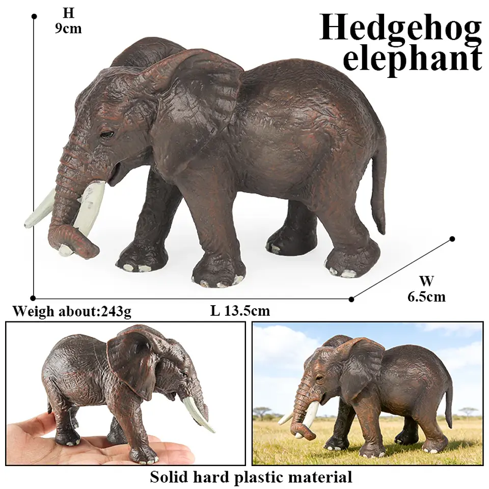 Oenux Elephant Figure Realistic PVC Wildlife Model 14