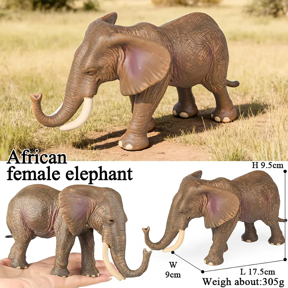 Oenux Elephant Figure Realistic PVC Wildlife Model 15
