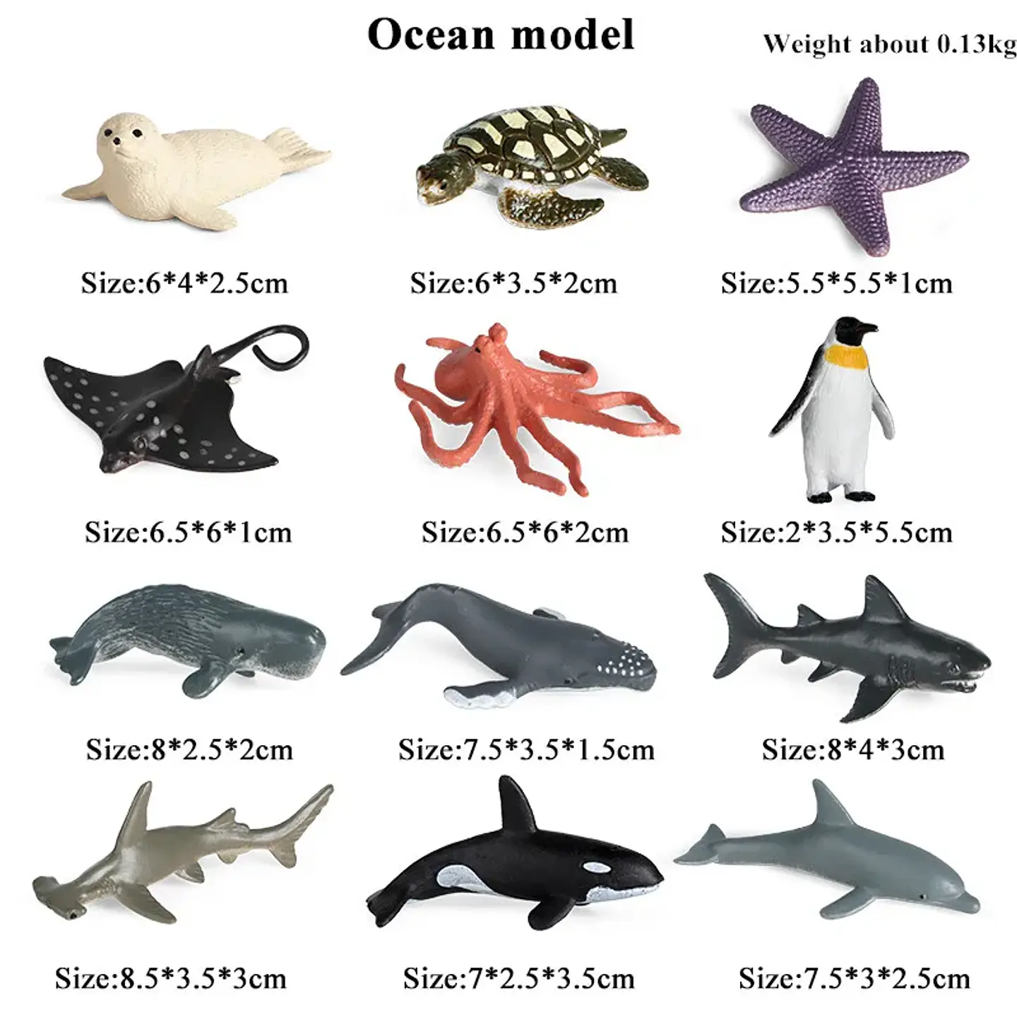 Oenux Mini Animal Figures PVC Zoo Model Set 17