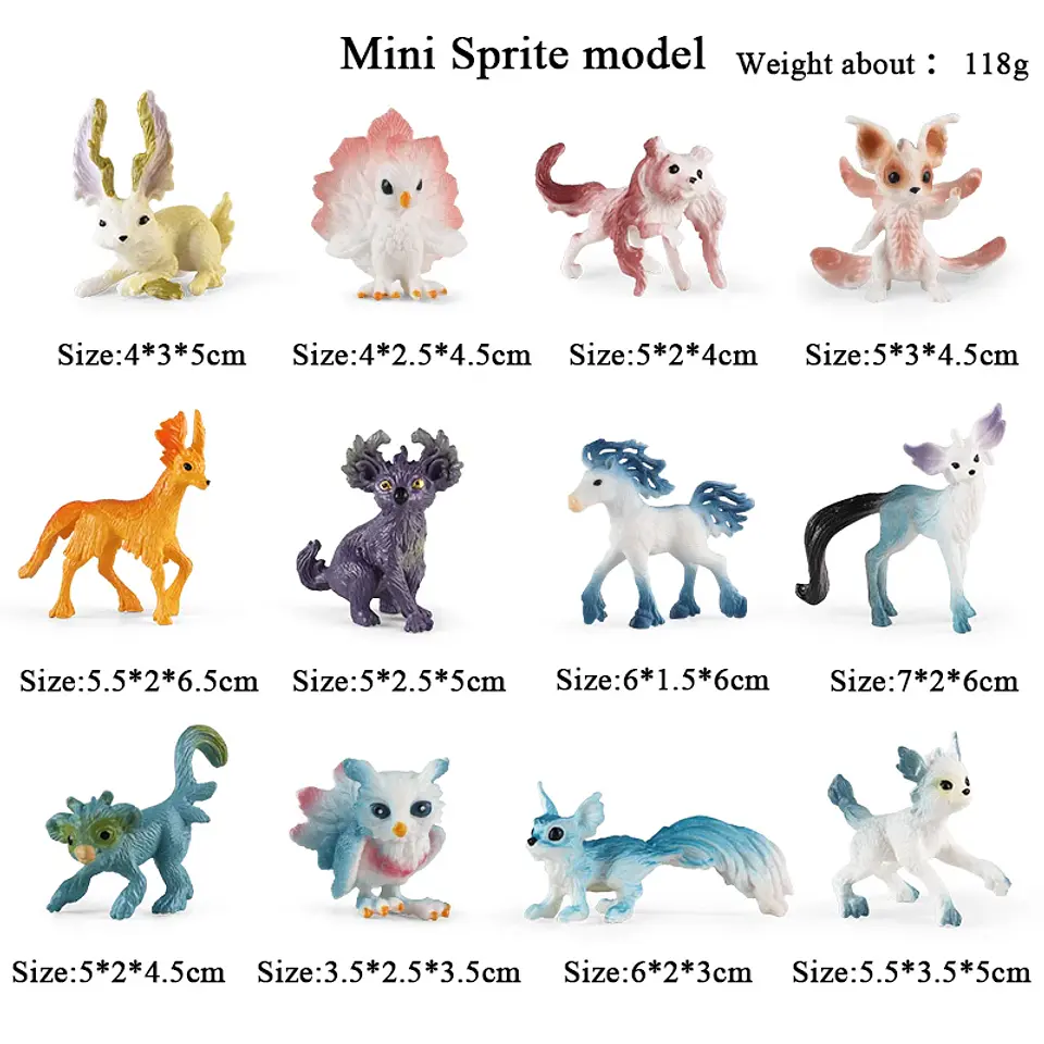 Oenux Mini Animal Figures PVC Zoo Model Set 18