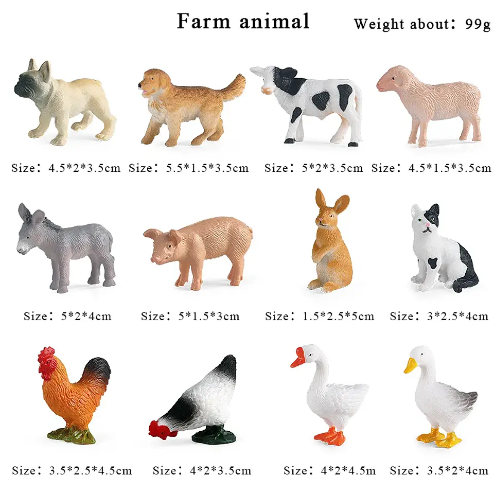 Oenux Mini Animal Figures PVC Zoo Model Set 23