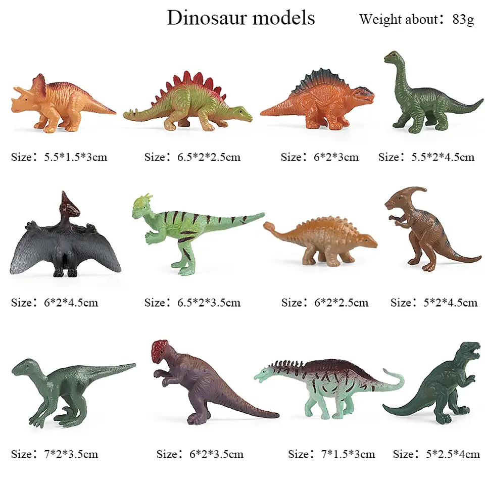 Oenux Mini Animal Figures PVC Zoo Model Set 24