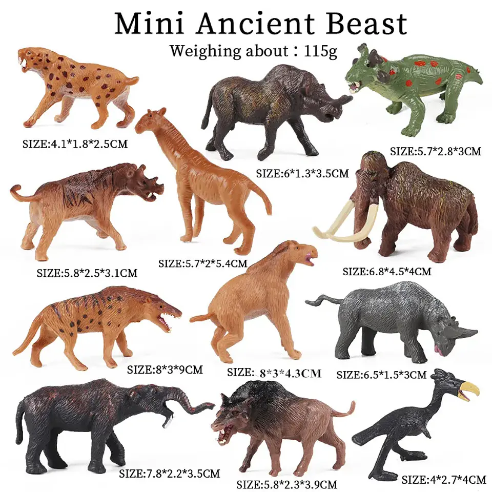 Oenux Mini Animal Figures PVC Zoo Model Set 26