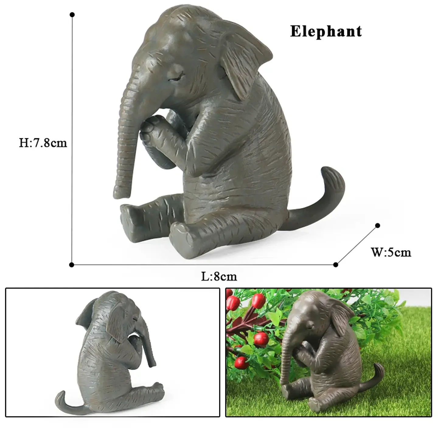 Oenux Elephant Figure Realistic PVC Wildlife Model 18