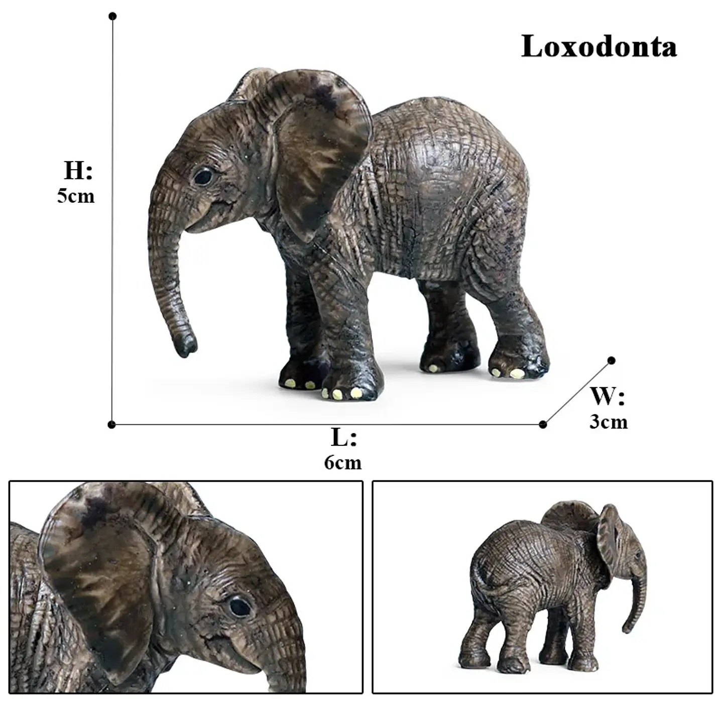 Oenux Elephant Figure Realistic PVC Wildlife Model 22