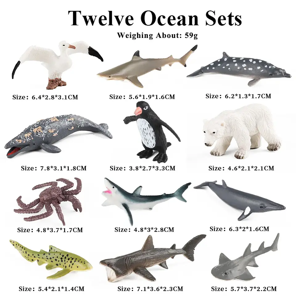 Oenux Mini Animal Figures PVC Zoo Model Set 31