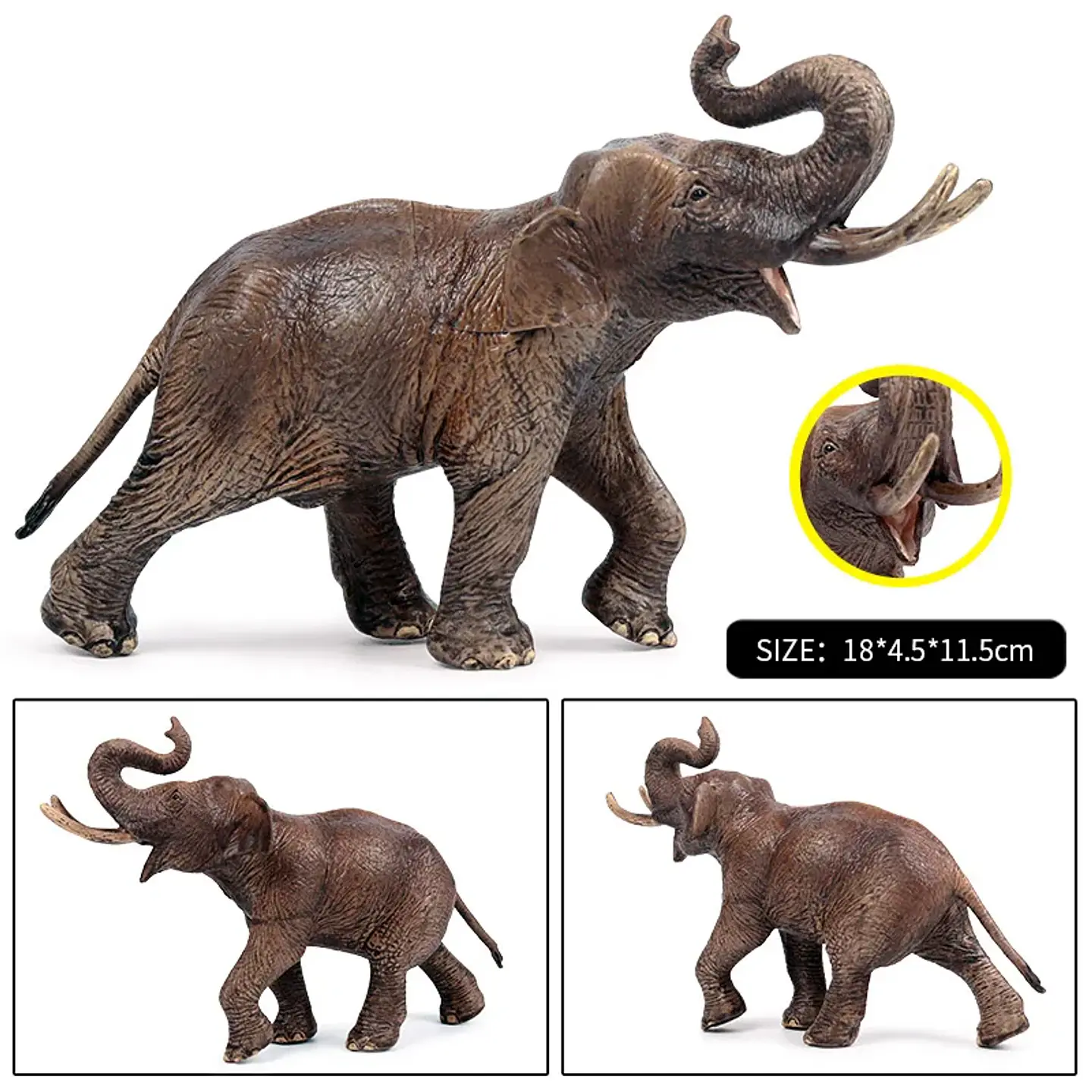 Oenux Elephant Figure Realistic PVC Wildlife Model 32