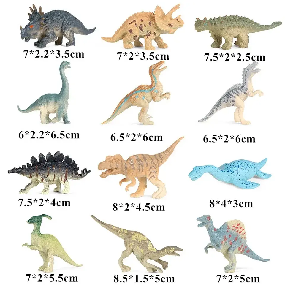 Oenux Mini Animal Figures PVC Zoo Model Set 38