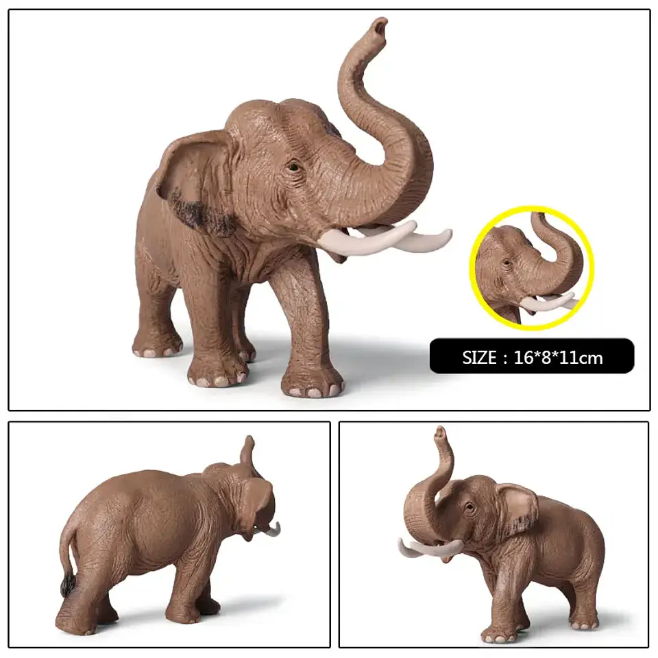 Oenux Elephant Figure Realistic PVC Wildlife Model 34