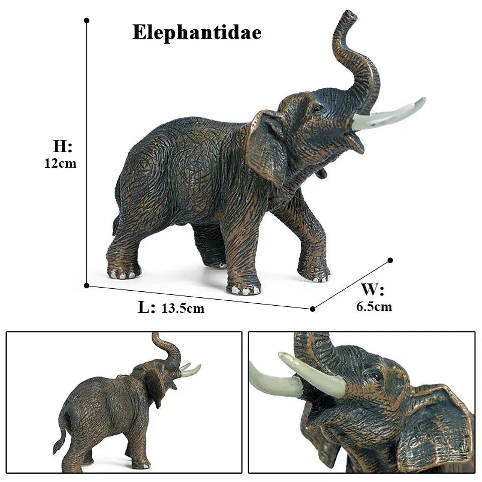 Oenux Elephant Figure Realistic PVC Wildlife Model 35