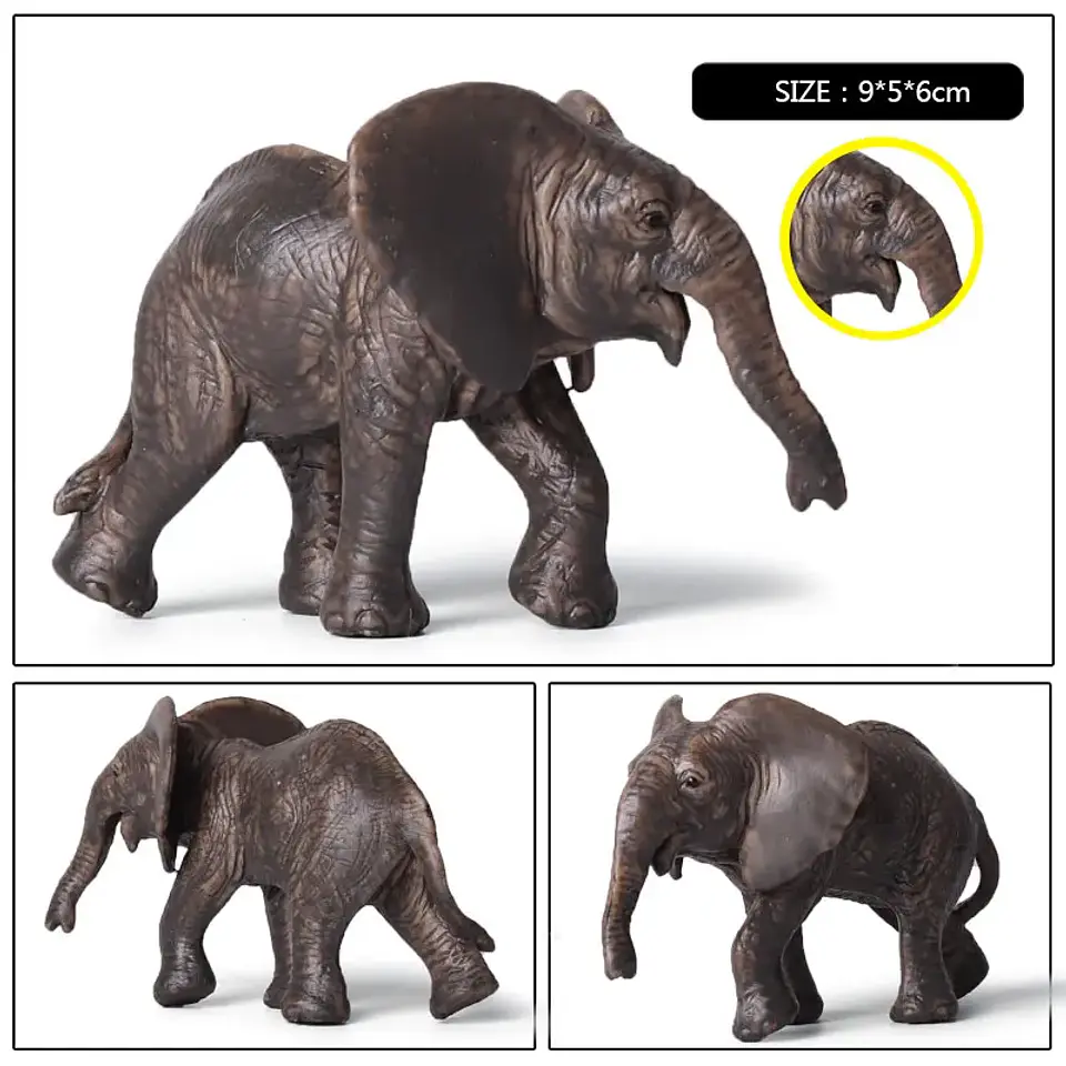 Oenux Elephant Figure Realistic PVC Wildlife Model 37
