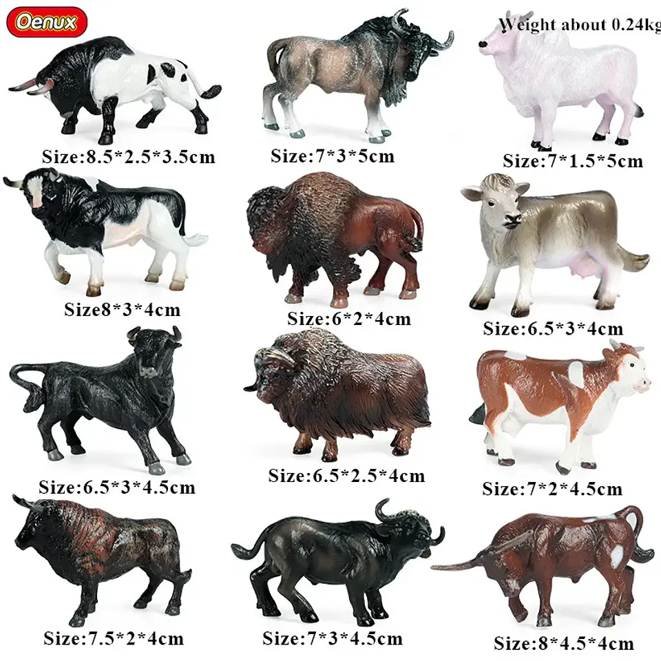 Oenux Mini Animal Figures PVC Zoo Model Set 42