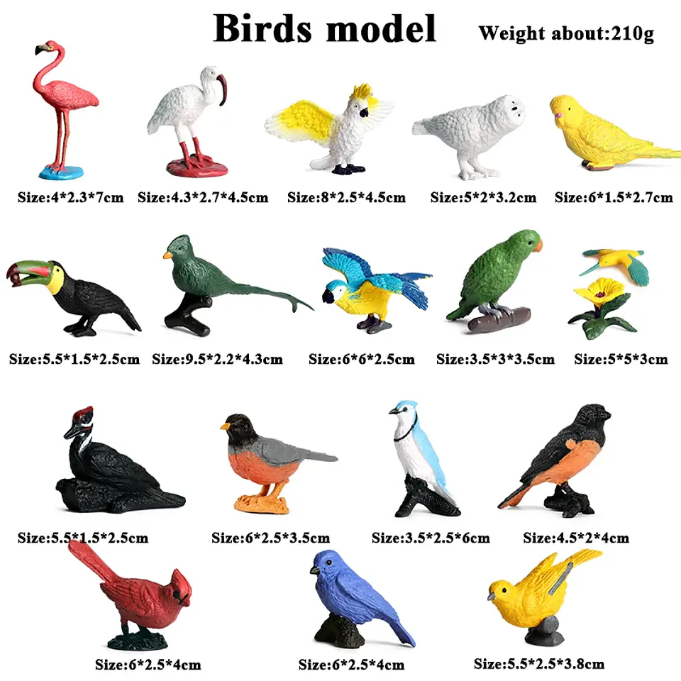 Oenux Mini Animal Figures PVC Zoo Model Set 45