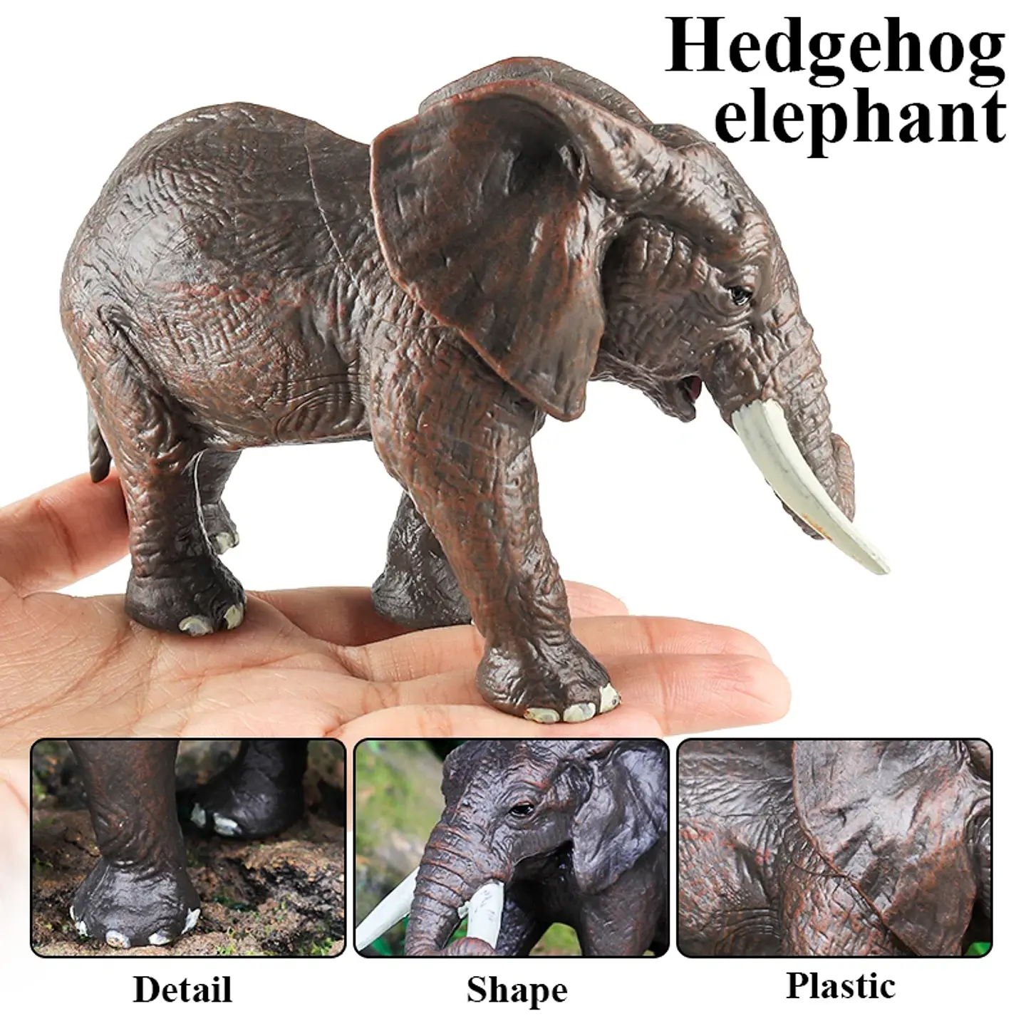 Oenux Elephant Figure Realistic PVC Wildlife Model 49
