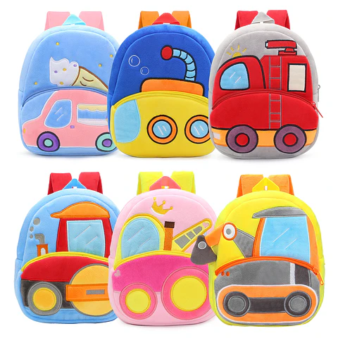 Kids Excavator Plush Backpack  Toddler School Bag