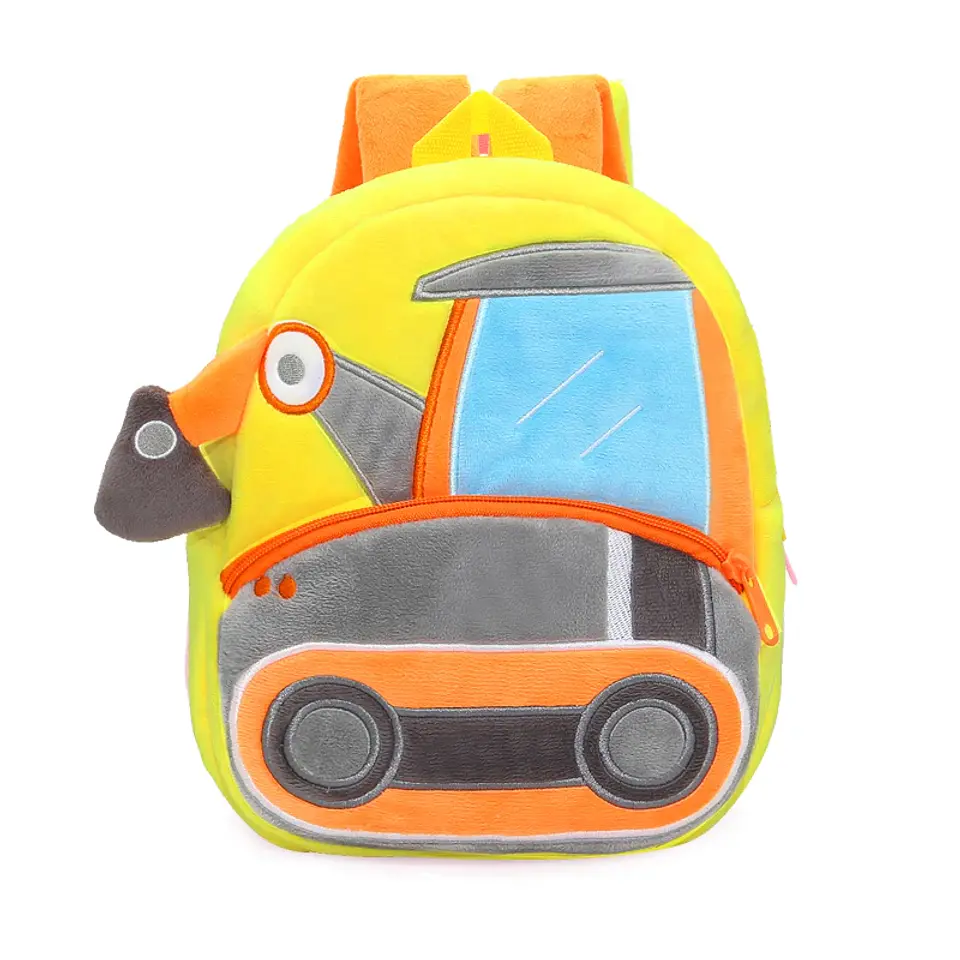 Kids Excavator Plush Backpack  Toddler School Bag 4