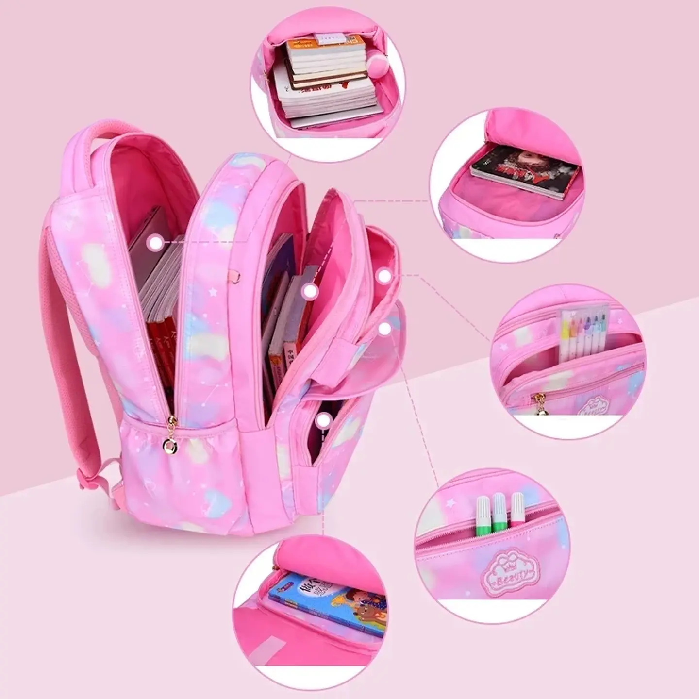 Girls Waterproof Backpack  Floral School Bag 4