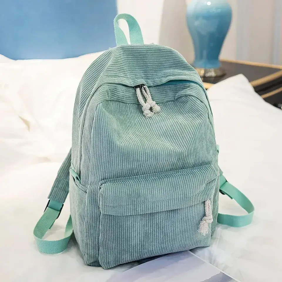 Personalized Corduroy Kids Backpack  Embroidered Name Bag 7