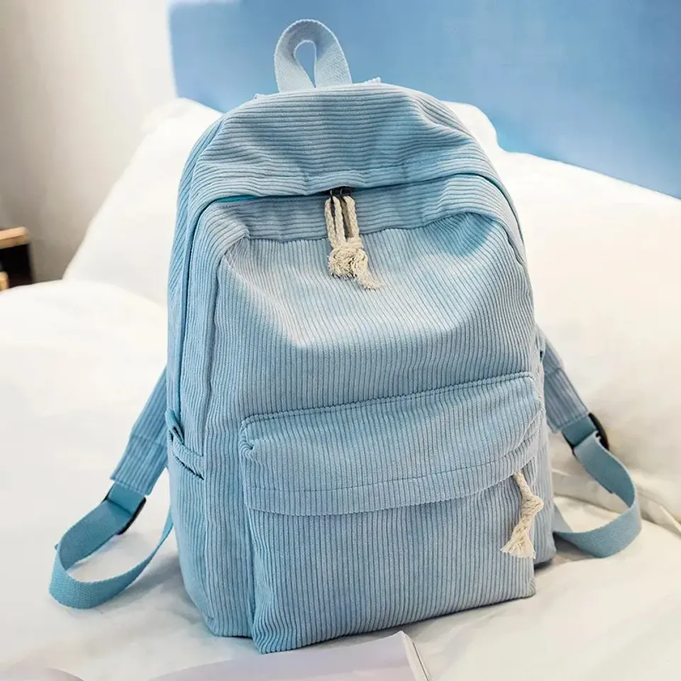 Personalized Corduroy Kids Backpack  Embroidered Name Bag 8