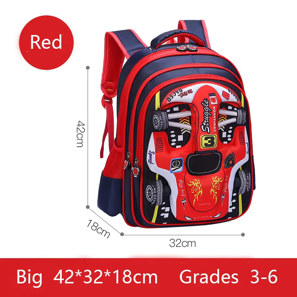 3D Car Kids Backpack  Waterproof School Bag 7