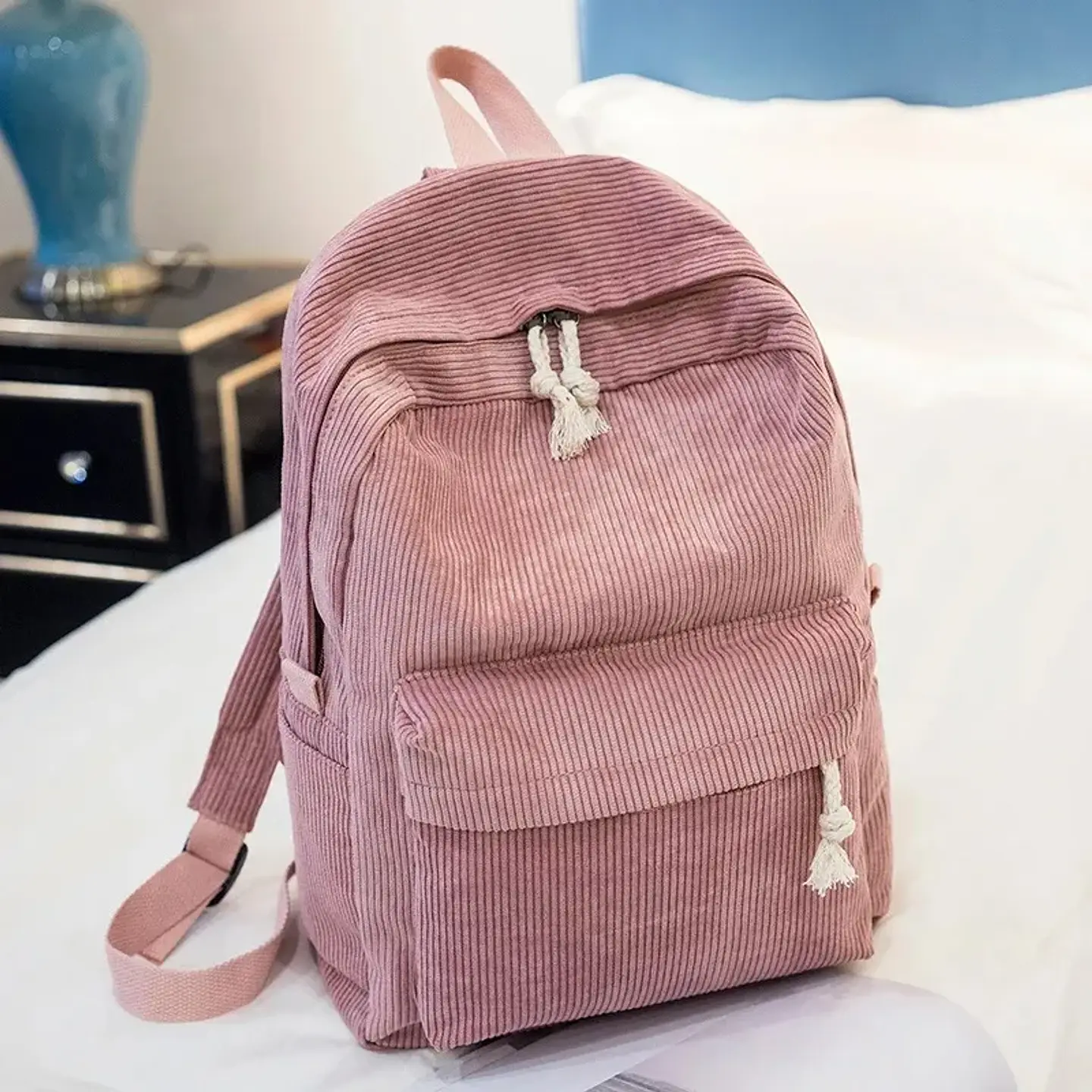 Personalized Corduroy Kids Backpack  Embroidered Name Bag 9