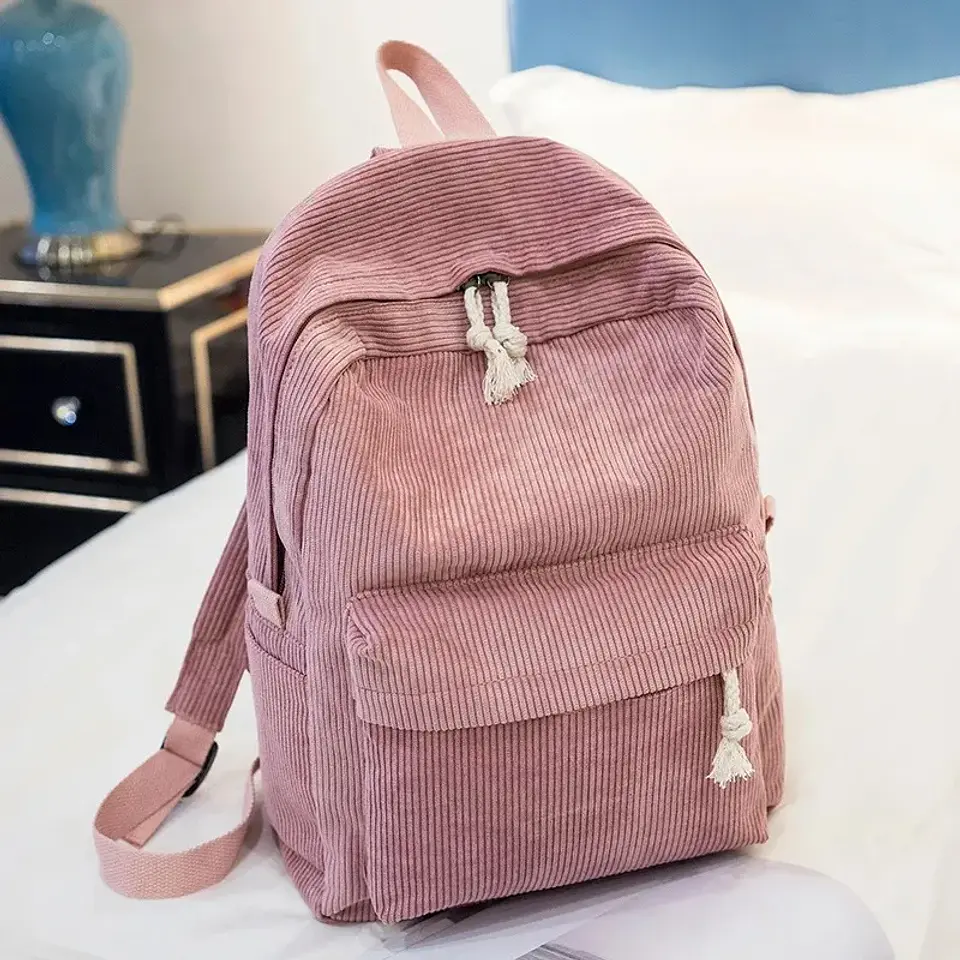 Personalized Corduroy Kids Backpack  Embroidered Name Bag 9