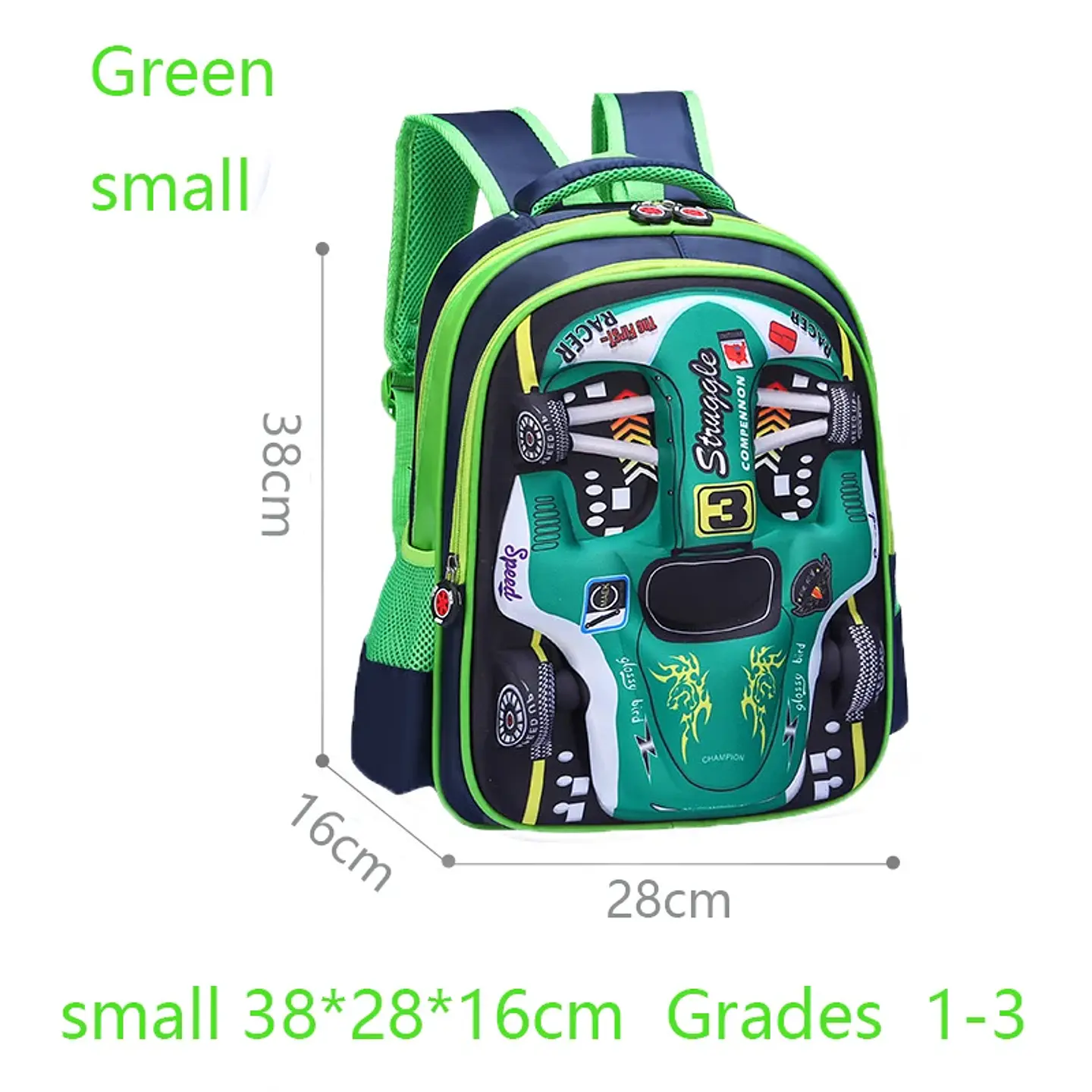3D Car Kids Backpack  Waterproof School Bag 8