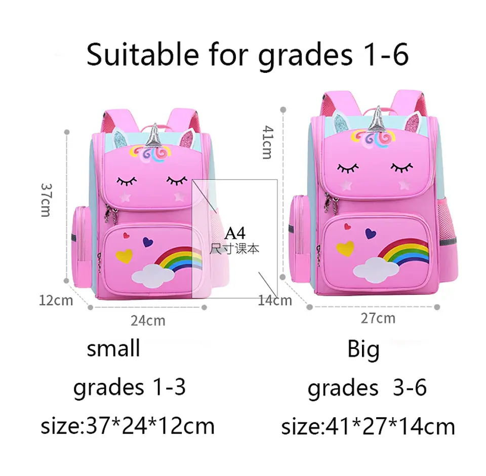 Unicorn Girls Backpack  Waterproof School Bag 13