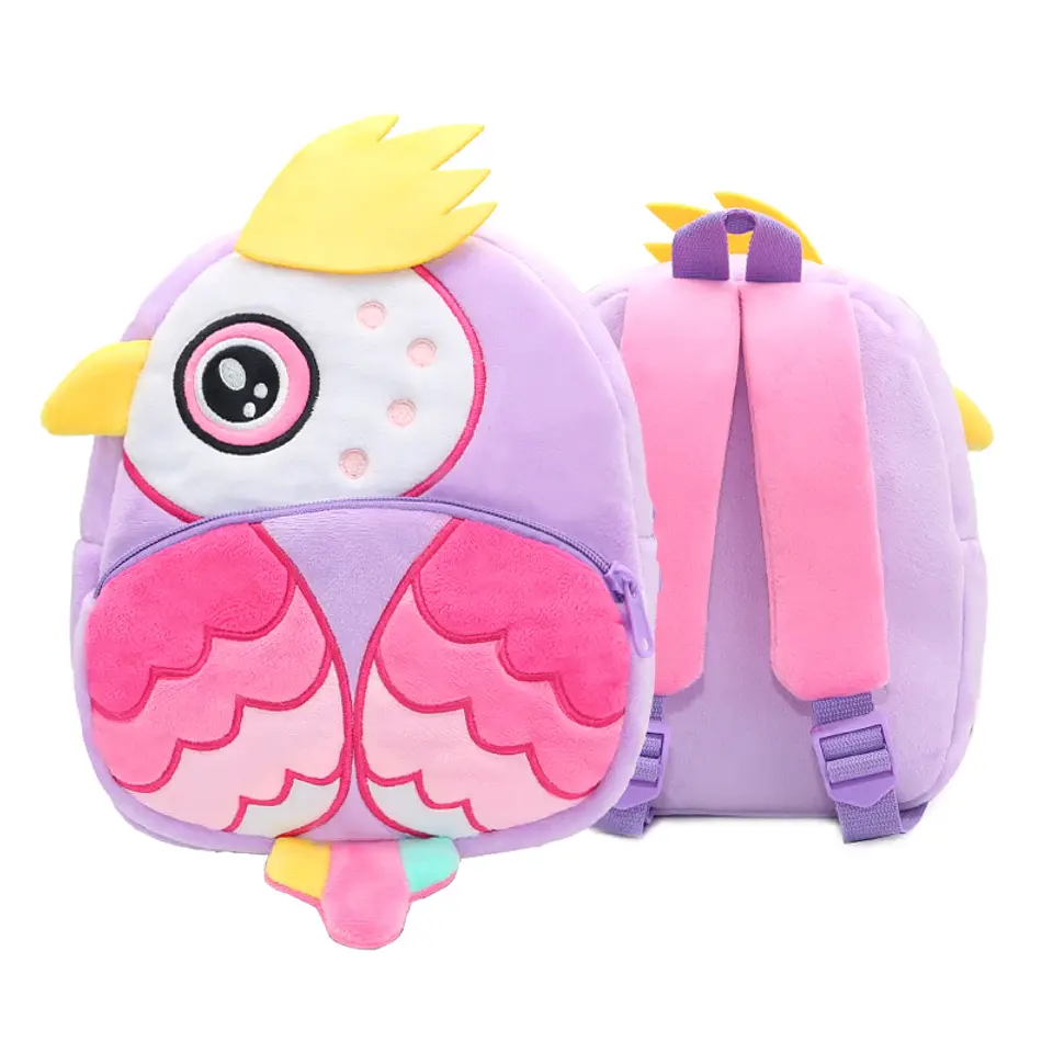 Kids Animal Plush Backpack  Cartoon School Bag 7