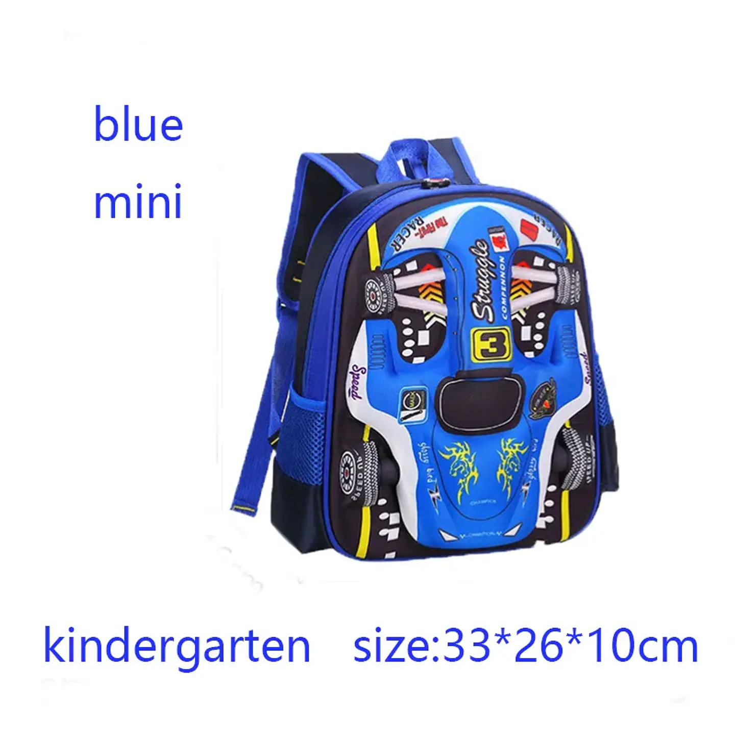 3D Car Kids Backpack  Waterproof School Bag 10