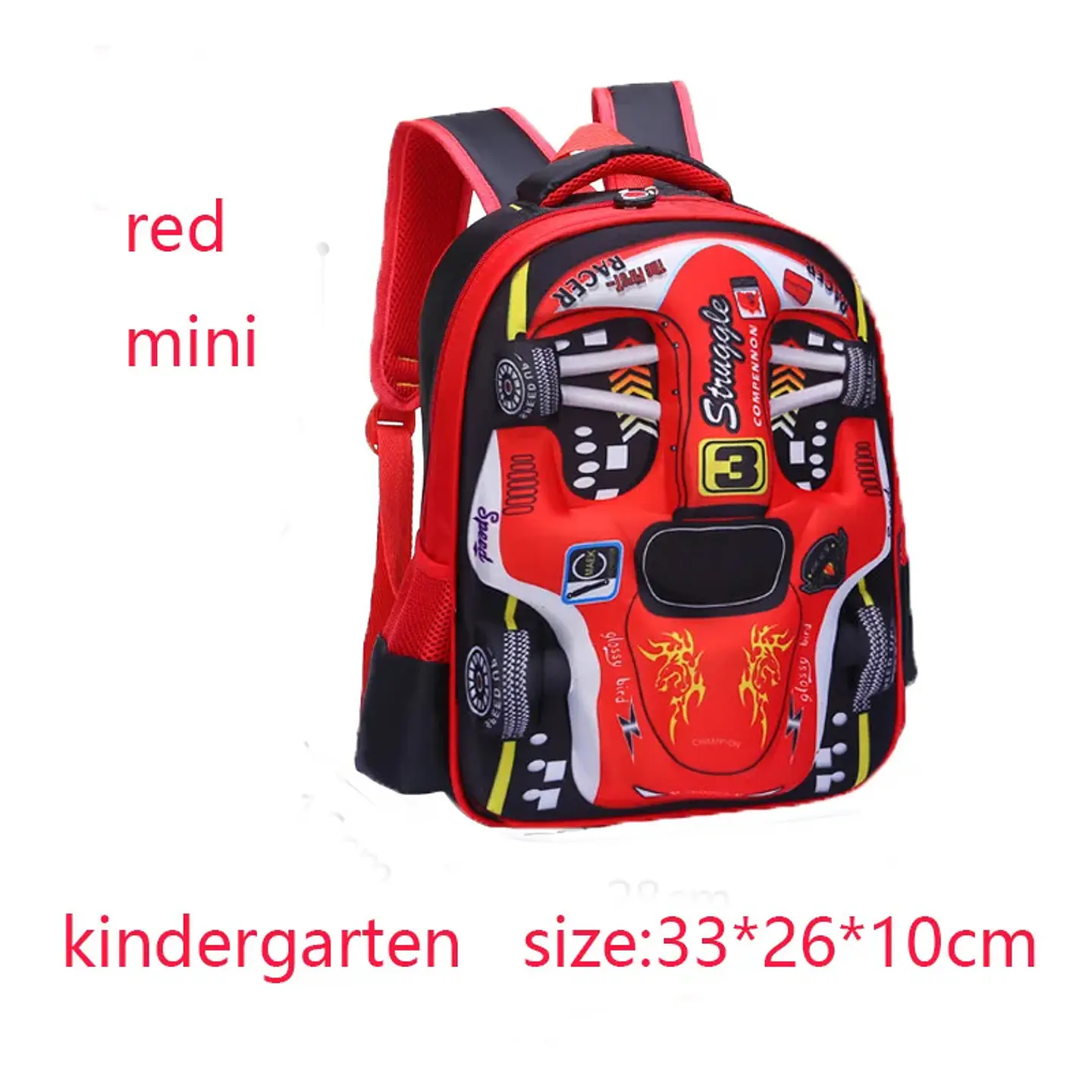 3D Car Kids Backpack  Waterproof School Bag 11