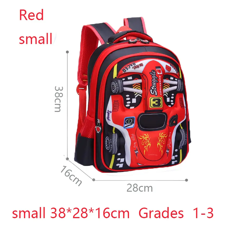 3D Car Kids Backpack  Waterproof School Bag 14