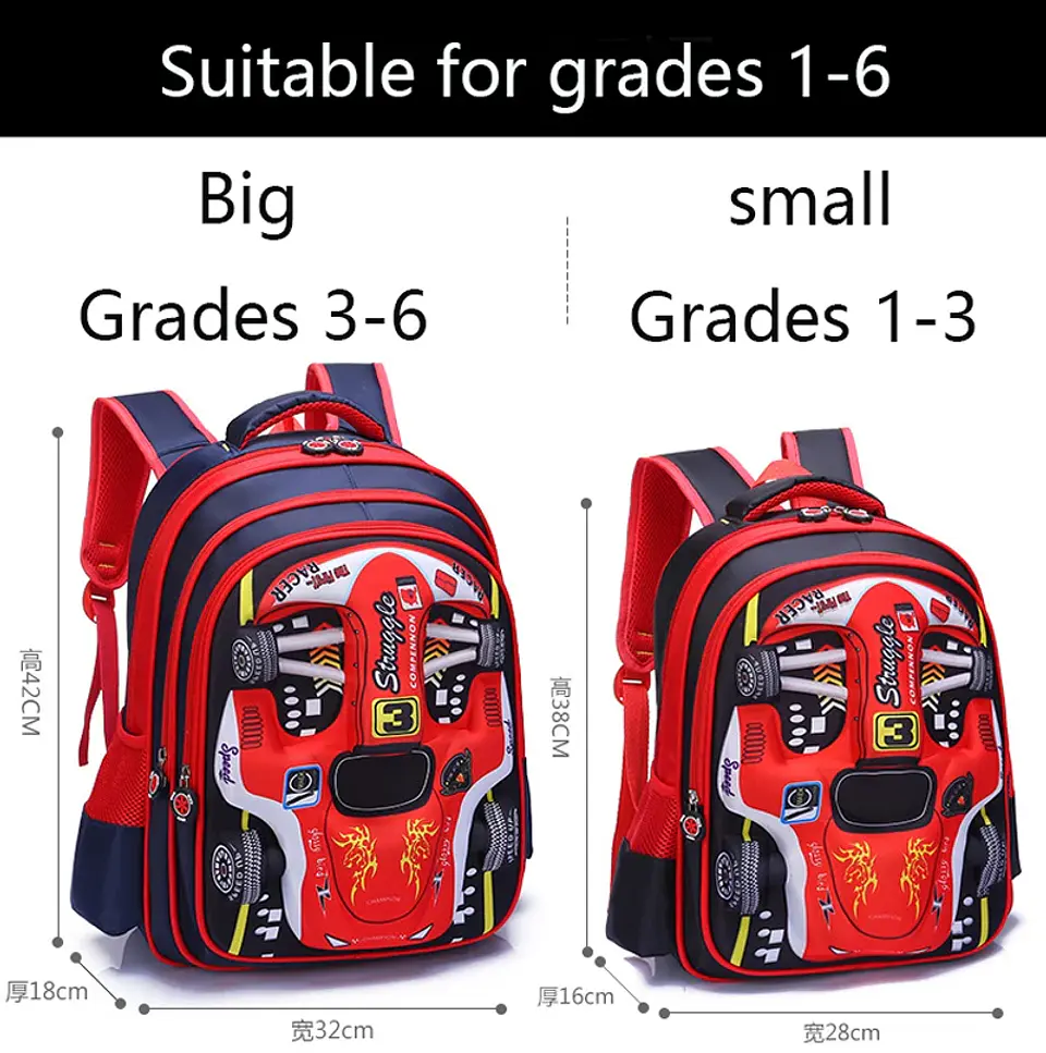 3D Car Kids Backpack  Waterproof School Bag 16