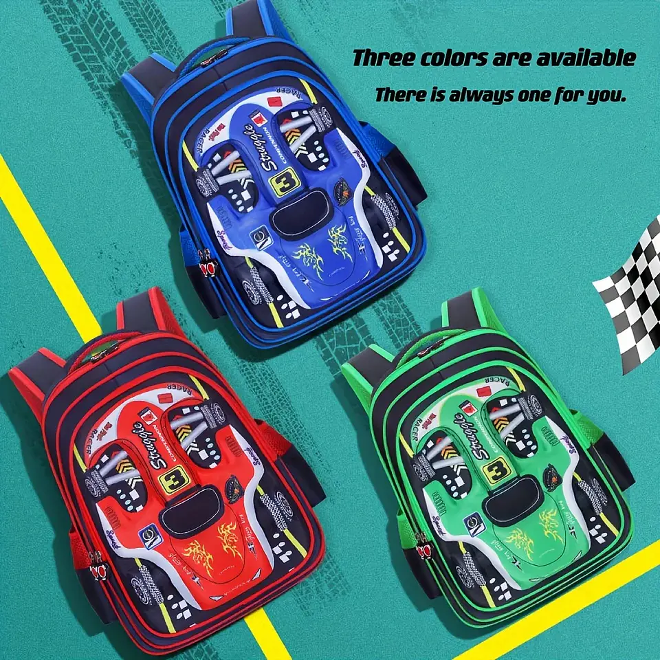 3D Car Kids Backpack  Waterproof School Bag 17