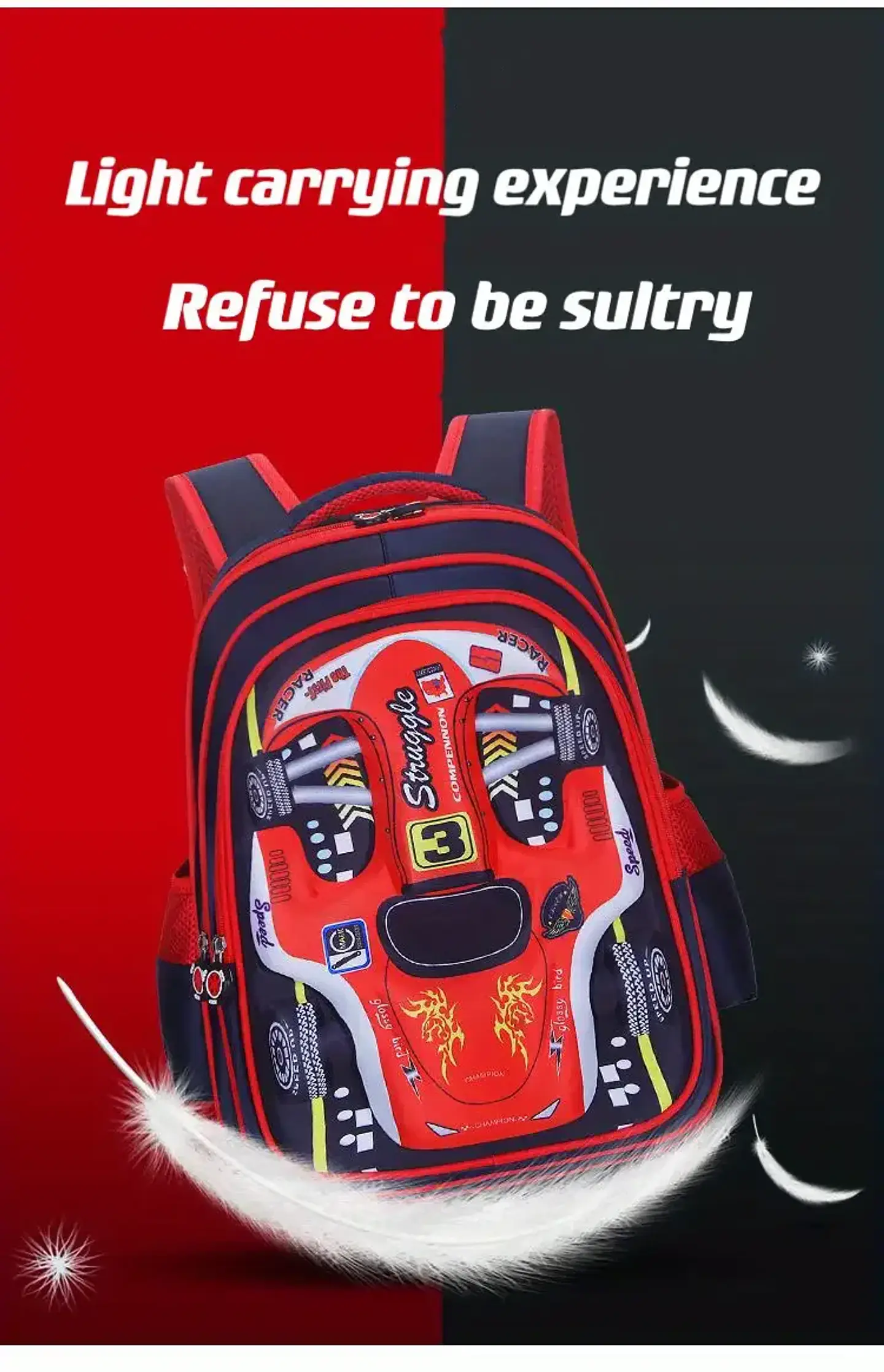 3D Car Kids Backpack  Waterproof School Bag 19