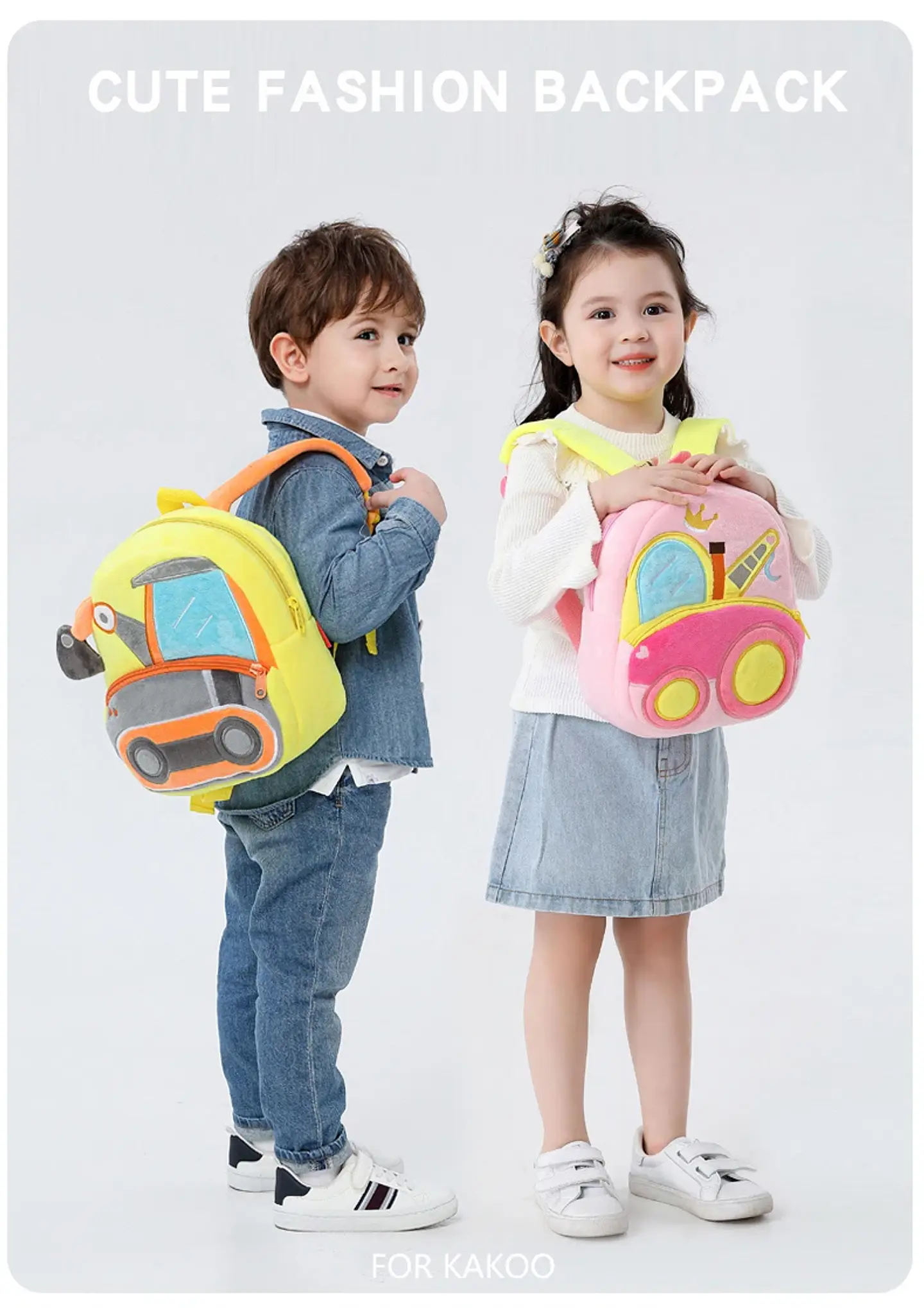 Kids Excavator Plush Backpack  Toddler School Bag 20