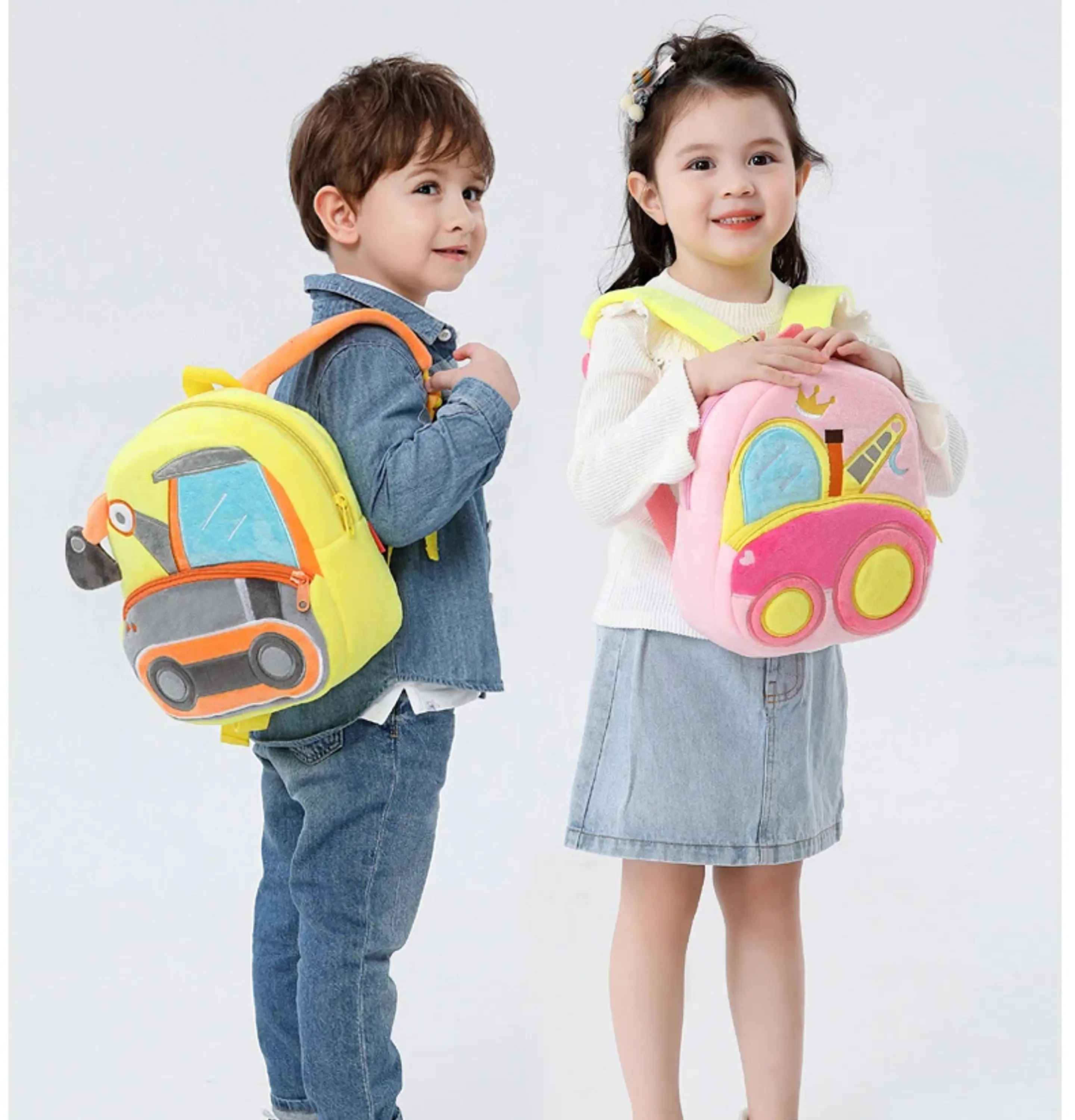 Kids Excavator Plush Backpack  Toddler School Bag 20