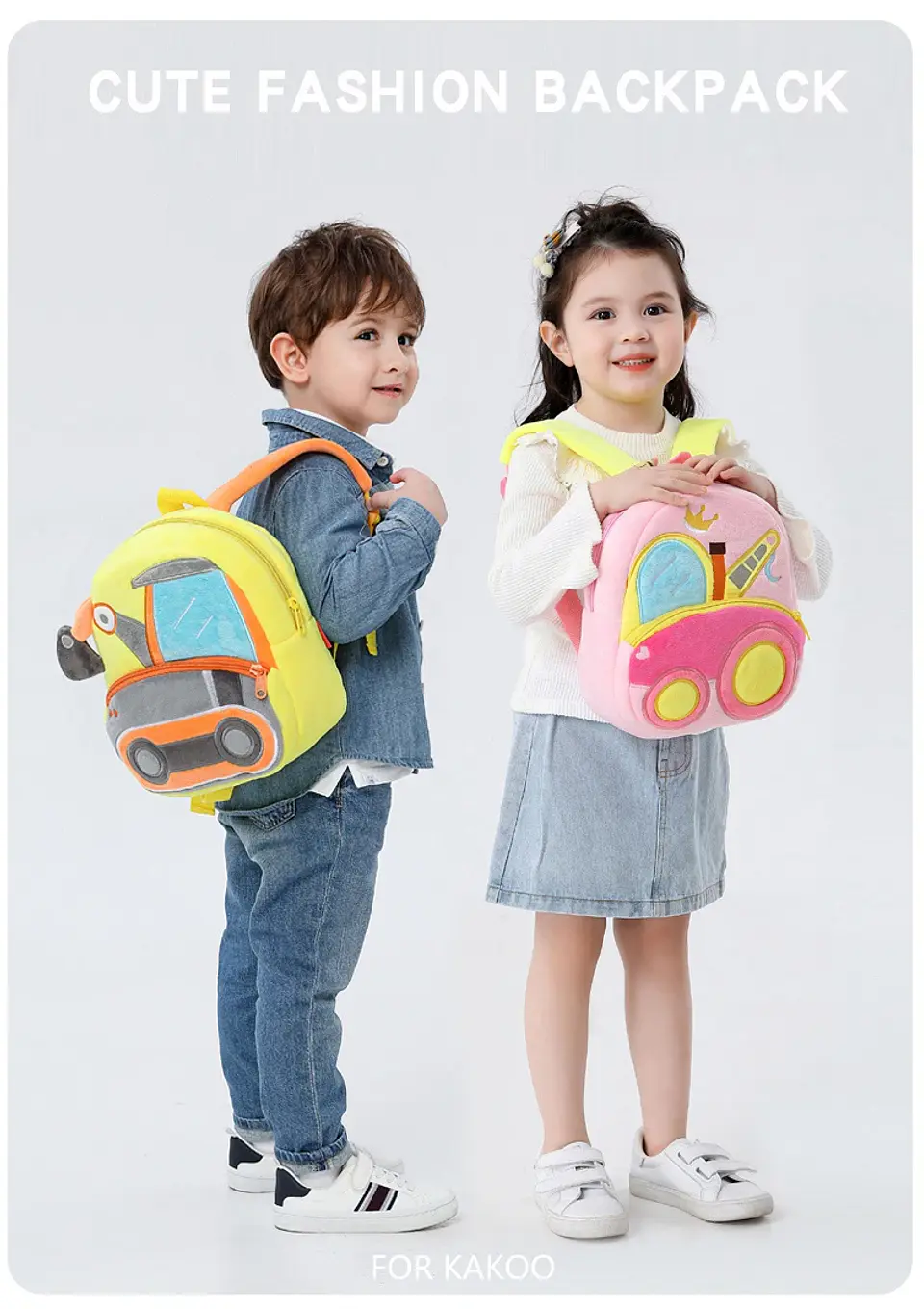 Kids Excavator Plush Backpack  Toddler School Bag 20