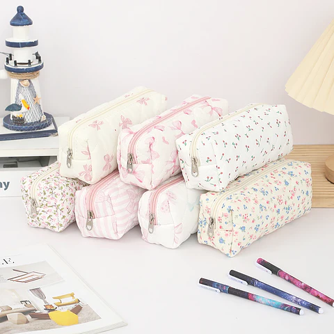 Floral Pencil Case – Bowknot School Storage Bag