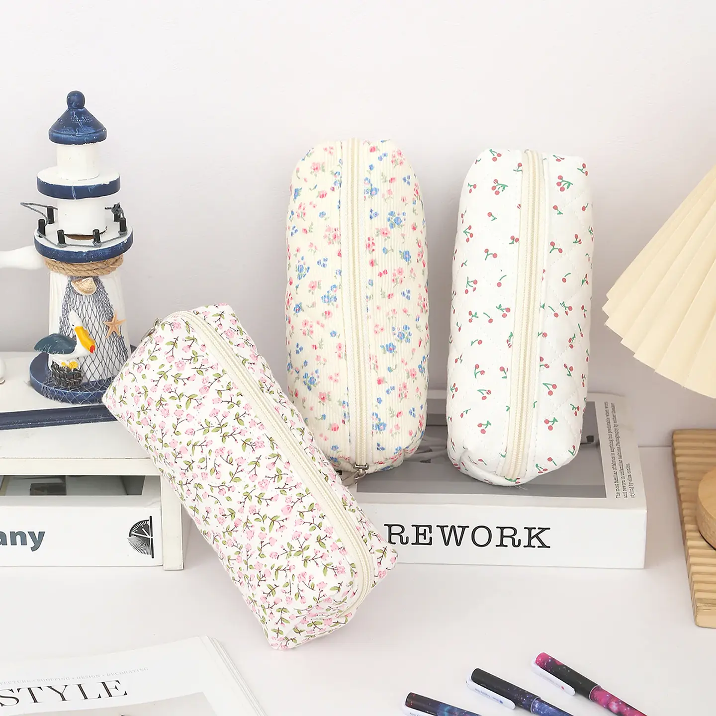 Floral Pencil Case – Bowknot School Storage Bag 3